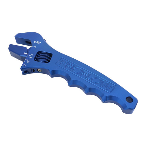 Proflow Billet Aluminium Adjustable AN Grip Wrench Spanner, Blue