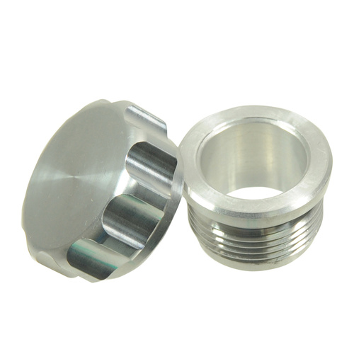 Proflow Hose End, Weld On Male Bung & Female Cap Assembly Aluminium 1in, Natural