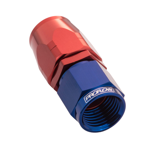 Proflow Fitting Hose End Straight Full Flow -04AN, Blue/Red