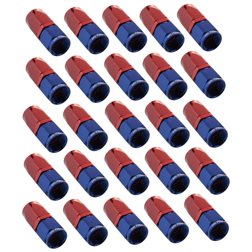 Proflow Bulk Pack Fitting Hose End Straight Full Flow -06AN, Blue/Red, 25pc