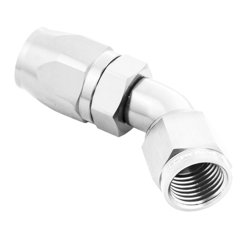 Proflow Fitting Hose End 45 Degree Full Flow -06AN, Polished