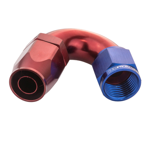Proflow Fitting Hose End 120 Degree Full Flow -04AN, Blue/Red