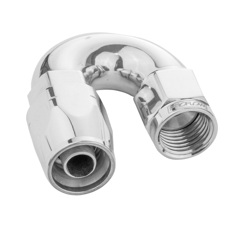 Proflow Fitting Hose End 180 Degree Full Flow -04AN, Polished