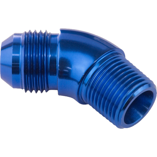 Proflow 45 Degree Full Flow 1/8in. NPT To Male -03AN Flare to NPT Adaptor, Blue