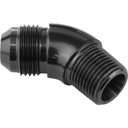 Proflow 45 Degree Full Flow 1/8in. NPT To Male -03AN Flare to NPT Adaptor, Black