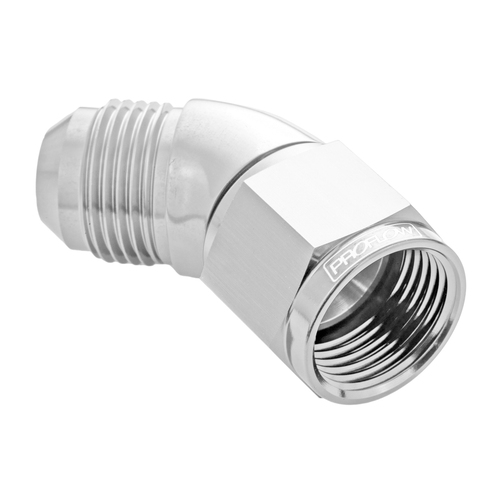 Proflow 45 Degree Full Flow Adaptor Male To Female -04AN, Polished