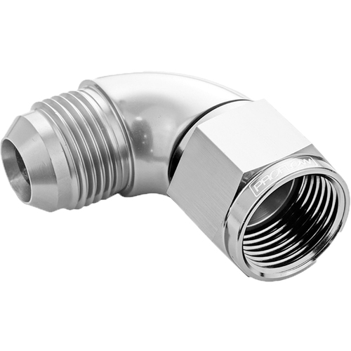 Proflow 90 Degree Full Flow Adaptor Male To Female -04AN, Polished