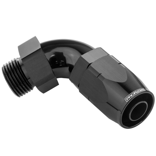 Proflow 90 Degree Fitting Hose End -16AN Orb Male To -16AN, Black