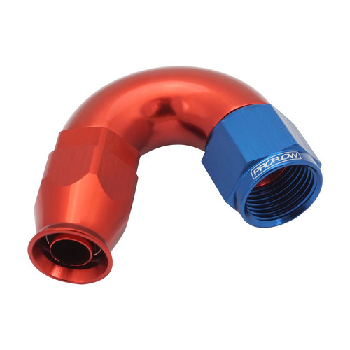 Proflow 150 Degree Fitting Hose End AN4 Suit PTFE Hose, Red/Blue
