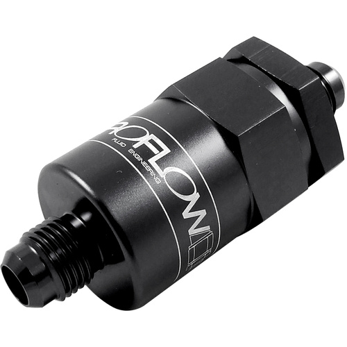 Proflow Billet Inline Aluminium Fuel Filter -06AN Black 30 Micron