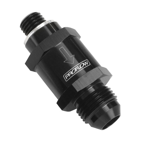 Proflow EFI Fuel Check Valve M10 x 1.0mm To -06AN, Black