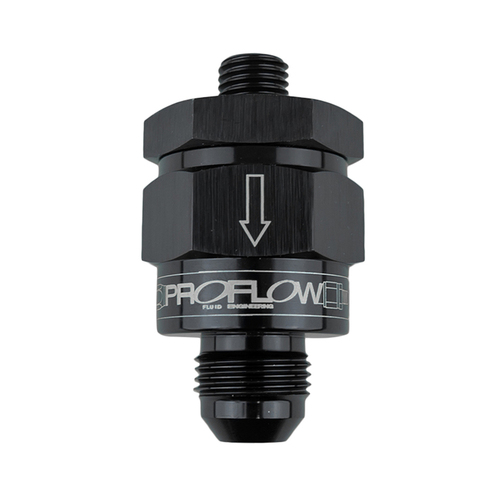 Proflow EFI Fuel Check Valve M12 x 1.50 To -06AN, Black