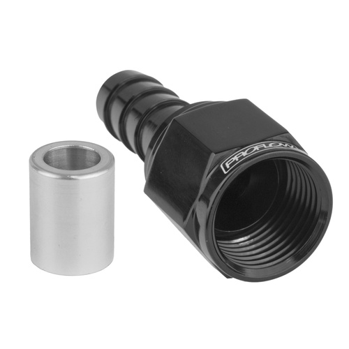 Proflow Crimp Hose End Straight -10AN, Black