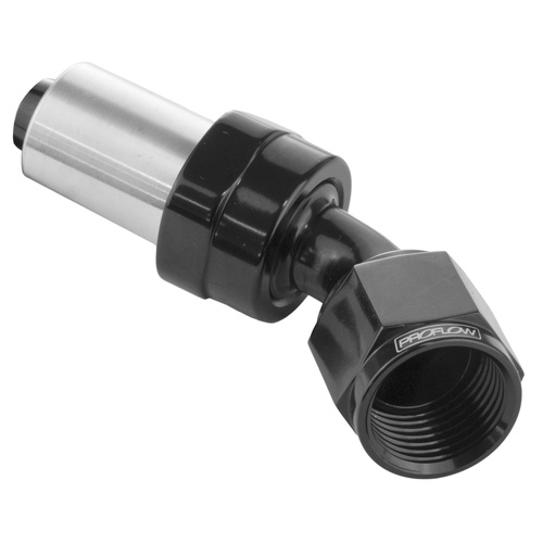 Proflow Crimp Hose End 45 Degree -04AN, Black