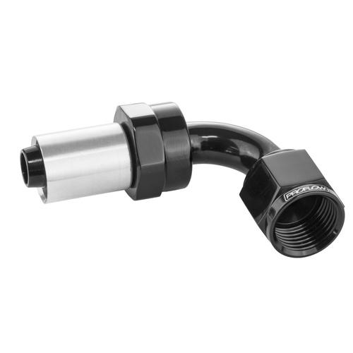 Proflow Crimp Hose End 90 Degree -04AN, Black