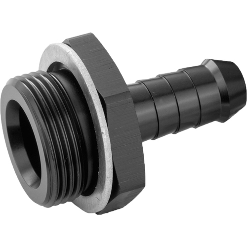 Proflow Fitting Inlet Fuel Adaptor Male Holley Fuel Bowl 7/8"-20 To 1/2in. Male Barb, Black