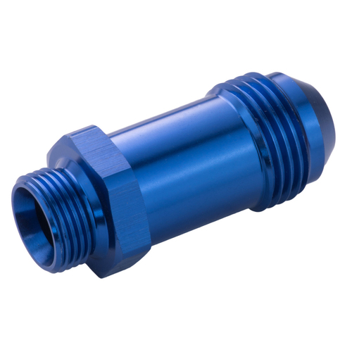 Proflow Fitting Inlet Fuel Adaptor Male Feed Demon 9/16 x 24 2in. -08AN, Blue