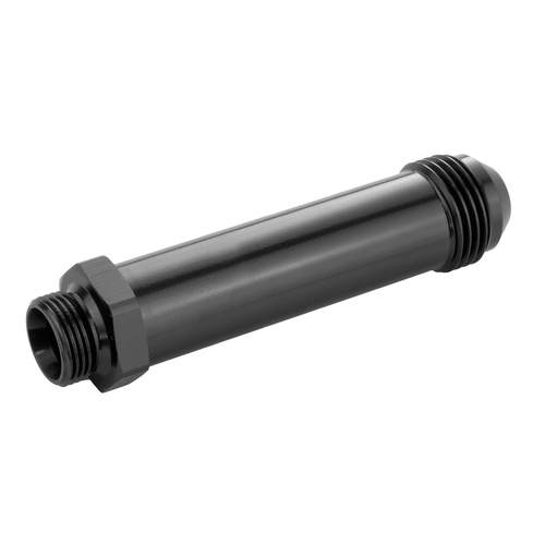 Proflow Fitting Inlet Fuel Adaptor Male Feed Demon 9/16 x 24 To -08AN Male 2in, Black