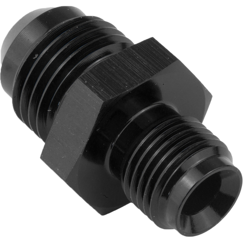 Proflow Fitting, Inlet Fuel Straight Adaptor Male -10AN To 3/4in. x 18 Inverted ( For Chrysler Oil Adapt), Black