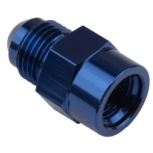 Proflow Fitting, Adaptor Metric M10 x 1.5 Female To Male -04AN, Blue