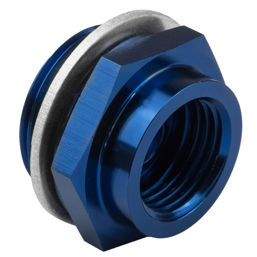 Proflow Fitting, Fuel Adaptor Holley 7/8-20AN To 5/8-18 Convex Seat, Blue, 2Pc
