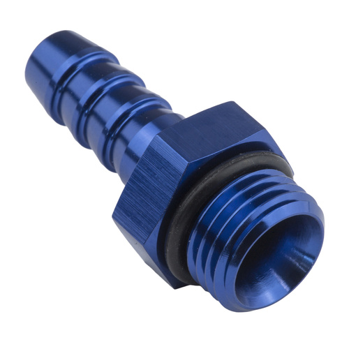 Proflow Fitting adaptor AN 8 Male Hose End To 5/8in. Barb, Blue