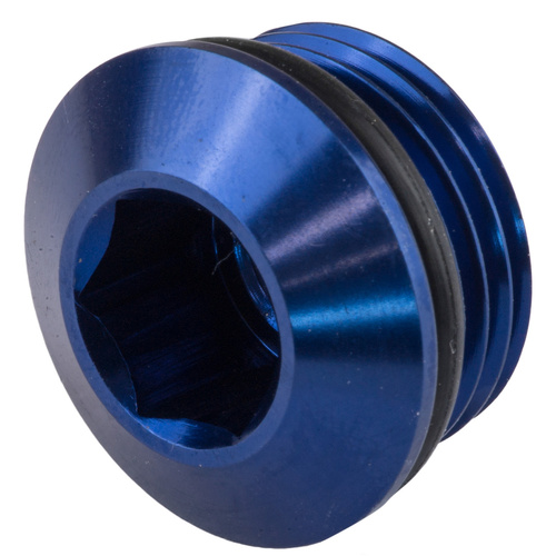 Proflow AN Port Plug, Low Profile Allen Key -04AN, Blue