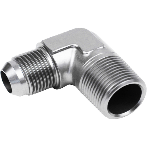 Proflow Male Adaptor -03AN To 1/8in. NPT 90 Degree, Silver