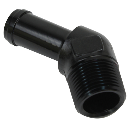 Proflow 45 Degree 1/4in. Barb Male Fitting To 1/8in. NPT, Black