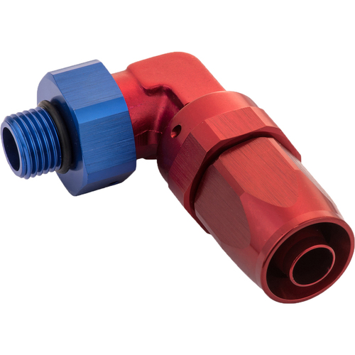 Proflow Fitting, 90 Degree Hose End -06AN Hose To Male -08AN Thread, Blue