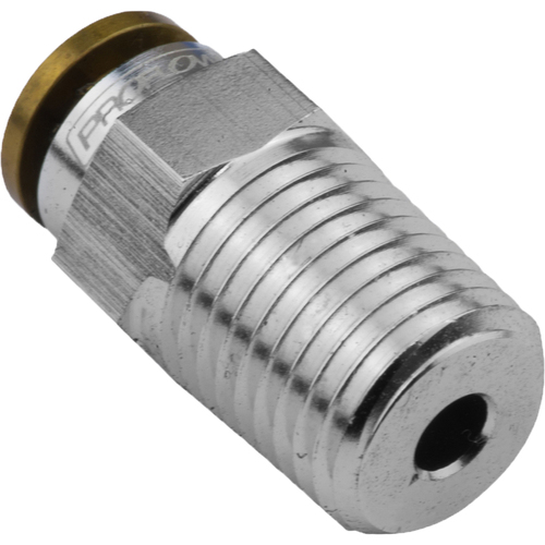 Proflow Fitting, Push To Connect Nylon Tube Straight 1/4in. Nylon Tube To 1/4in. NPT, Silver