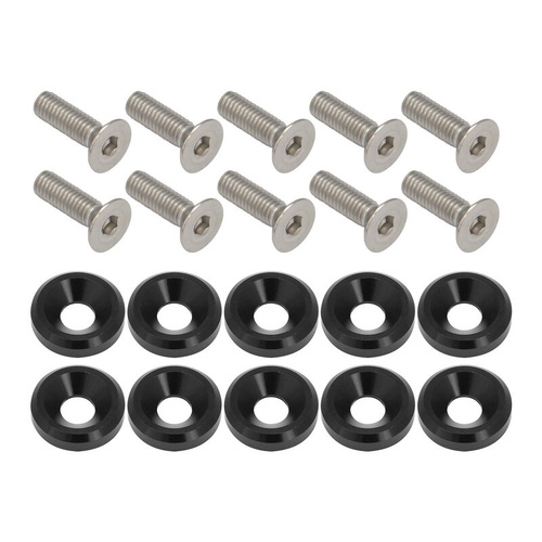 Proflow Billet Dress Up & Fender Washer Kits, M6 x 20mm, Black, 10-Pack