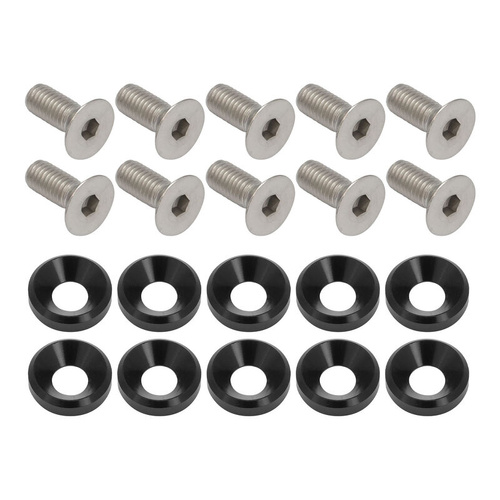 Proflow Billet Dress Up & Fender Washer Kits, M8 x 20mm UHL, Black, 10-Pack