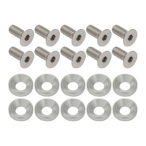 Proflow Billet Dress Up & Fender Washer Kits, M8 x 20mm, Polished, 10-Pack