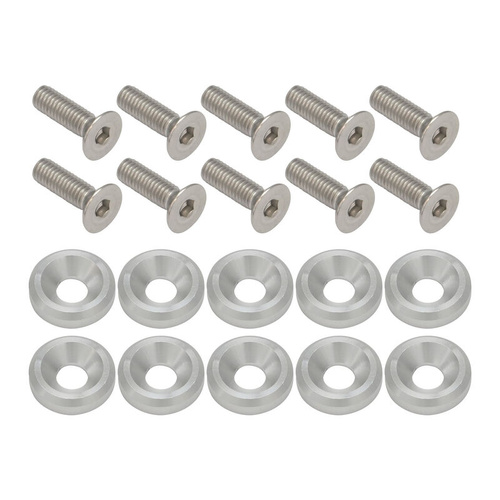 Proflow Billet Dress Up & Fender Washer Kits, 1/4'' UNC x 3/4'' UHL, Polished, 10-Pack