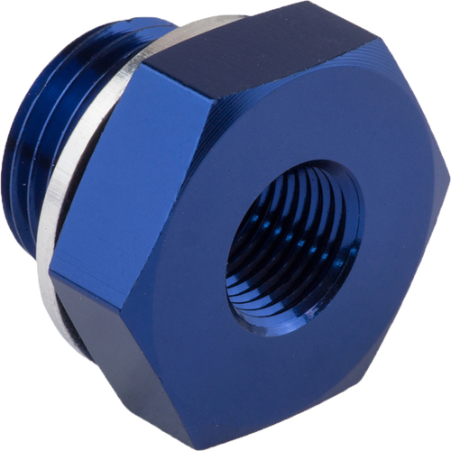Proflow Fitting Metric Port Reducer M16 x 1.50 To 1/8in. Fitting NPT, Blue