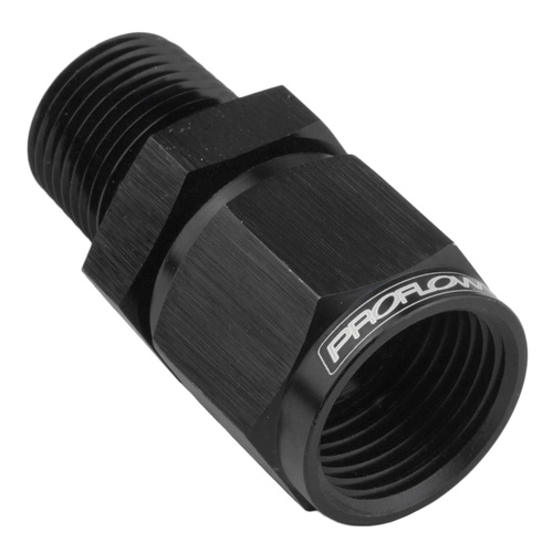 Proflow Female Adaptor -06AN Straight Swivel To 1/4in. NPT, Black