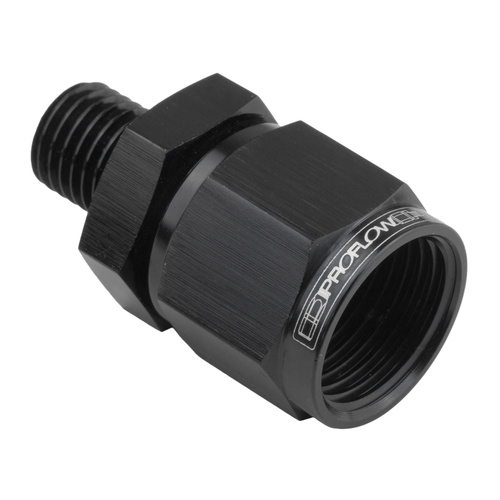 Proflow Female Adaptor -06AN Straight Swivel 18mm x 1.50, Black