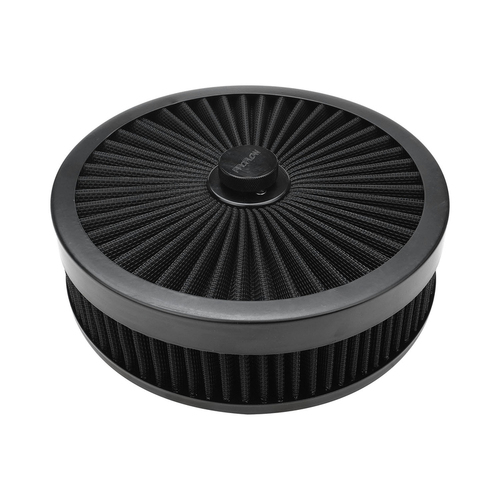 Proflow Air Filter Assembly Flow Top Round Black 9in. x 2in. Suit 5-1/8in. Flat Base