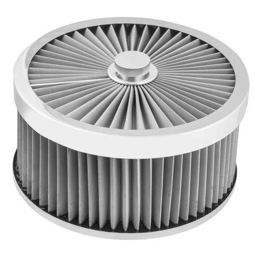 Proflow Air Filter Assembly Flow Top Round Stainless Steel 9in. x 5in. Suit 5-1/8in. Flat Base