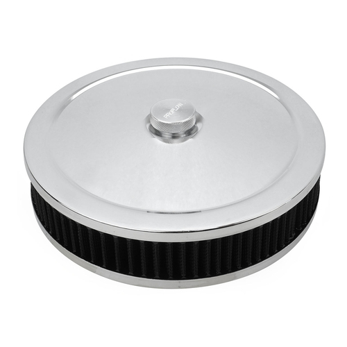Proflow Air Filter Assembly Round 9in. x 2in., Chrome
