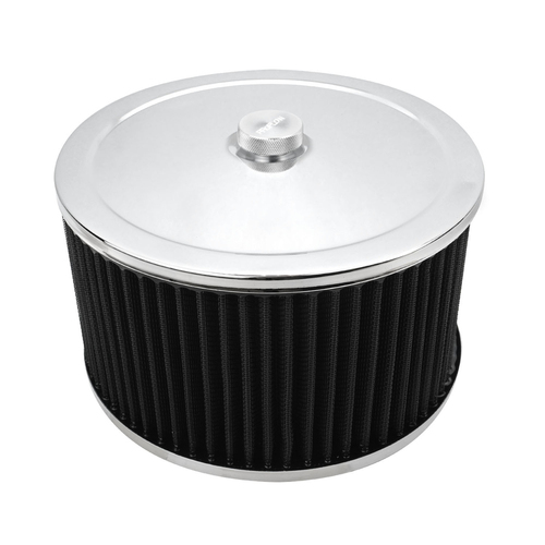 Proflow Air Filter Assembly Round 9in. x 4in., Chrome