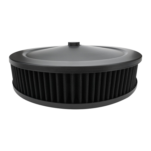 Proflow Air Filter Assembly Round 14in. x 3in., Black, Recessed base, , Each