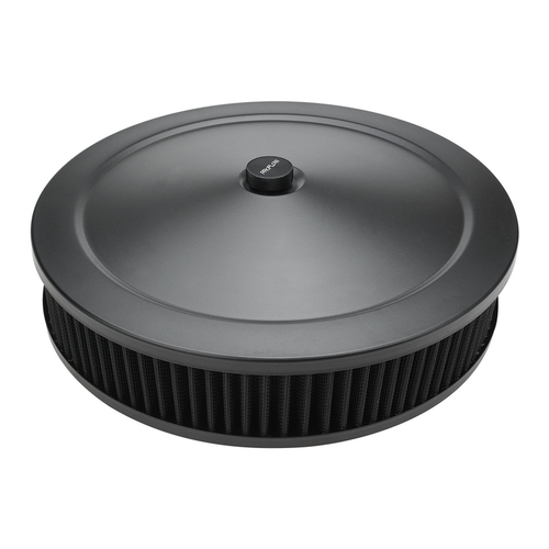 Proflow Air Filter Assembly Round 14in. x 3in., Black, Flat Base,