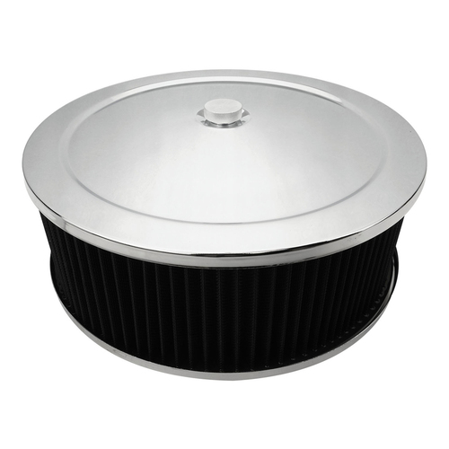 Proflow Air Filter Assembly Round 14in. x 4in., Chrome, Recessed Base, Each