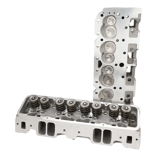 Proflow Cylinder Heads, SuperMax 210, SB Chev, Aluminum, Assembled, Inc Studs & G/Plates, 64cc Chamber, Angle Plug, 210cc Intake Runner,  600HP, Pair
