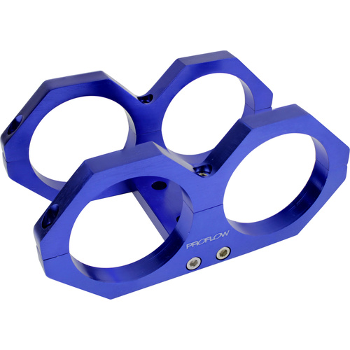 Proflow Fuel Pump Dual Mount Billet Aluminium 044 Bosch Bracket, Blue