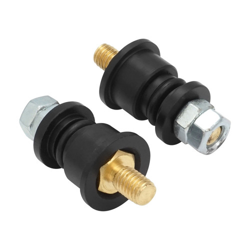 Proflow Electrical Bulkhead Connectors, HDPE, Black, Pair