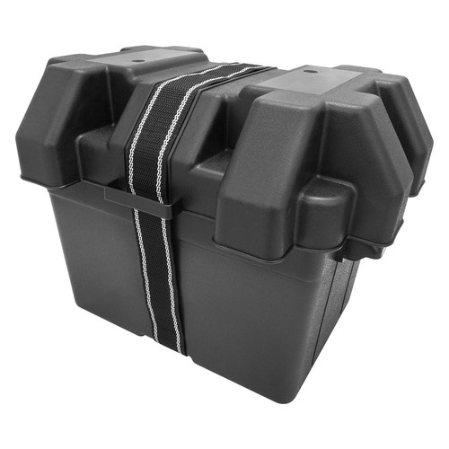Proflow Universal Battery Box Plastic External Size 340L x 245W x 270H, Suit Camping Boating, Cars, Regular Battery