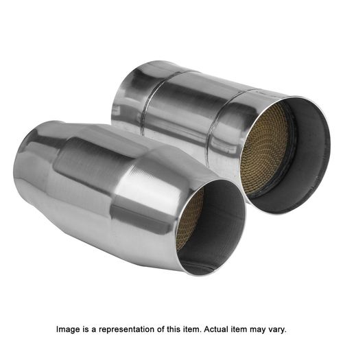 Proflow Catalytic Converter, Universal Stainless Steel Polished, 200 Cell 2.5in. x 200mm Length